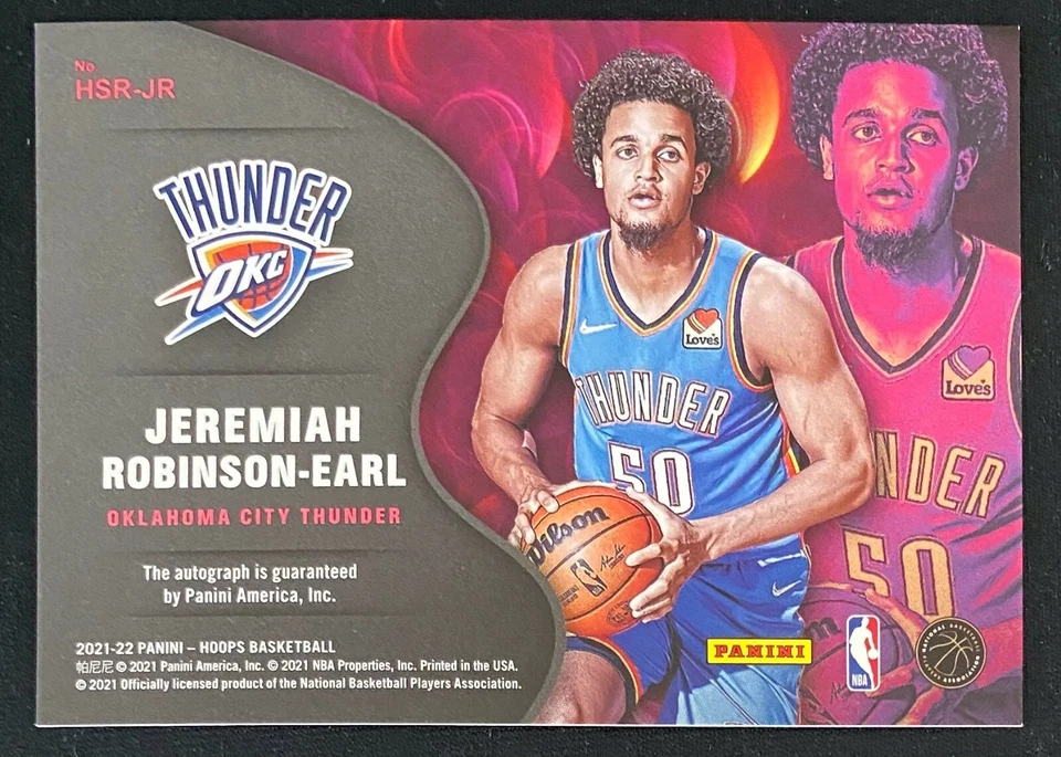 2021-22 Panini Hoops Jeremiah Robinson-Earl Auto Hot Signatures Rookie Autograph - Image 2 of 2