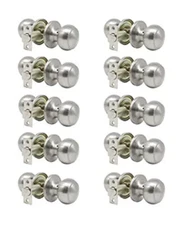 Probrico (10 Pack) Round Passage Door Knob(Non-Locking Knobs) Color Satin Nickel