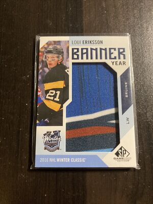 Loui Eriksson #BWC-LE BANNER YEAR GAME USED CARD NHL 2017 T14-193