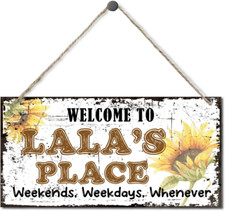 Vintage Welcome Sign for Home Decor, Sunflower Design, 6x12 Inch