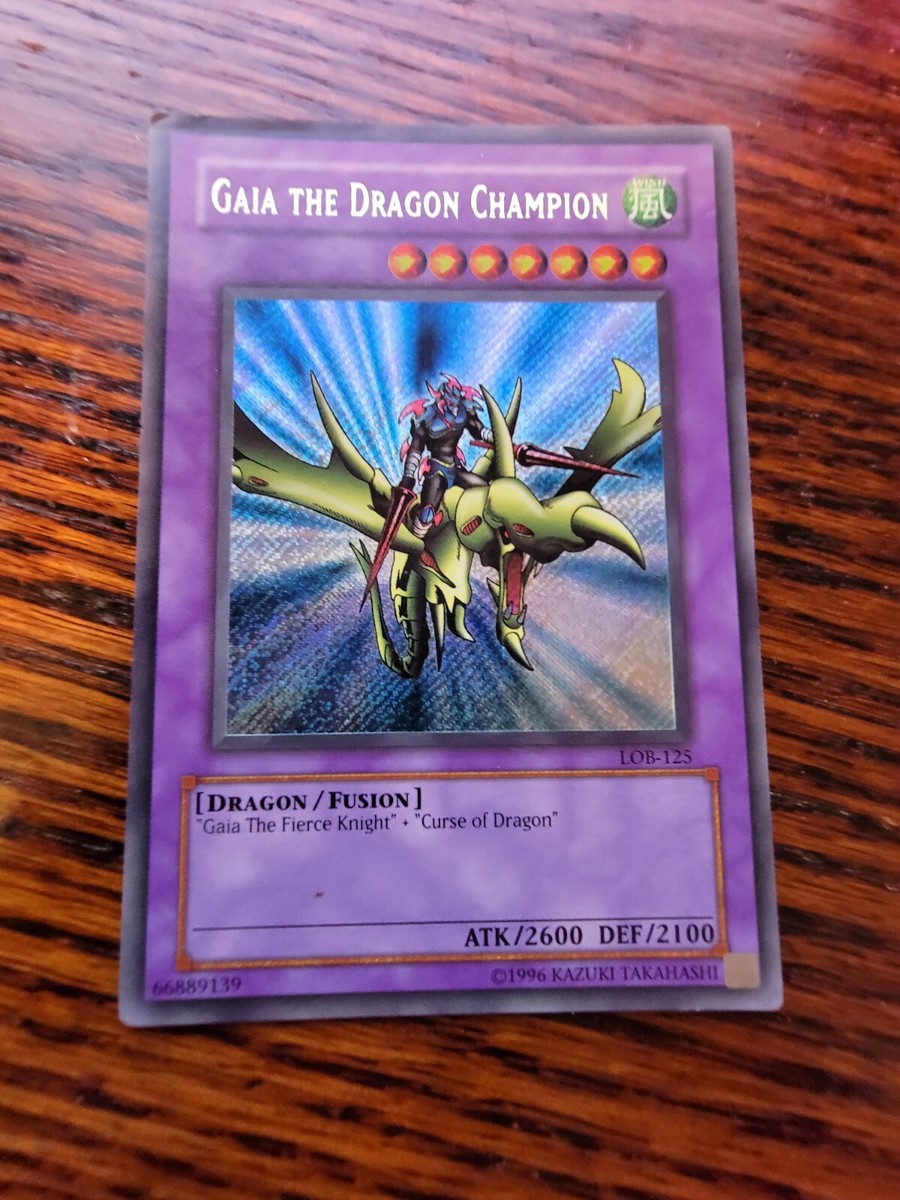 Yugioh MISPRINT Gaia The Dragon Champion LOB-125 GOLD Name MP | eBay