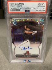2023 Bowman Chrome Druw Jones Bowman 1st Speckle AUTO # /299 DIAMONDBACKS PSA 10