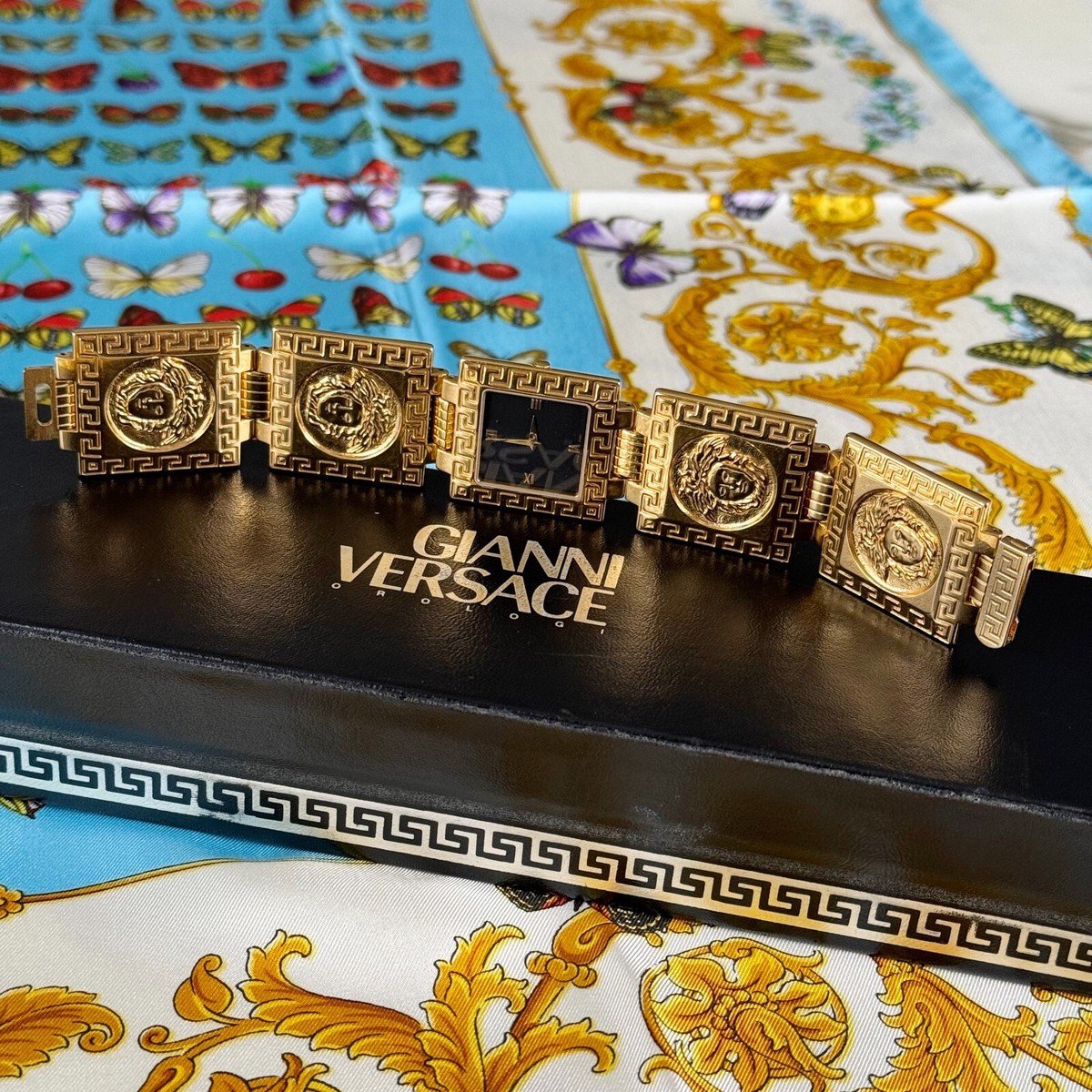 GIANNI VERSACE Gold Plated Medusa Head Bracelet Women's