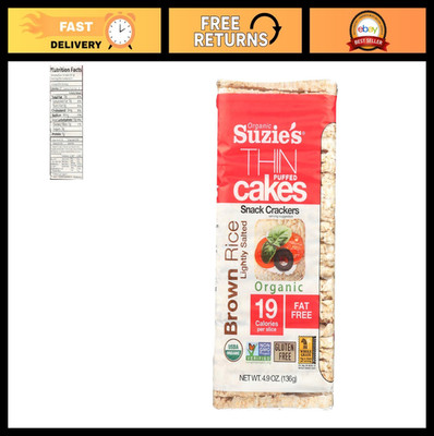 Organic Brown Rice Cake Thins 12 Pack | Lightly Salted, Low Sodium, Gluten-Free