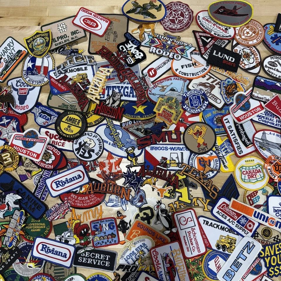 Lot of 100 Vintage Sew & Iron On Patches Random Mix Fashion Badges, DIY - Image 3 of 4