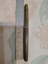 Parker 75 Sterling Silver Flat Top Fountain pen 14k Gold Extra Fine Nib USA #33