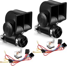 2 Pack Train Horn for Car Truck 12V 150db Loud Electric Snail Air Horn Black