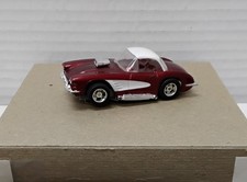 Tyco HO Slot car 1957 Chevy Corvette Red/White