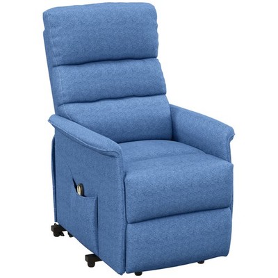 Electric Power Lift Recliner Chair for Seniors Remote Footrest Pocket Blue
