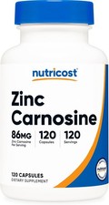 Nutricost Zinc Carnosine 86mg, 120 Capsules - Non-GMO, Gluten Free, Zinc L-Carno