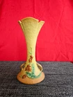 Roseville Pottery Bittersweet Saffron Yellow Vase w/Handles; 879-7”; Pristine!