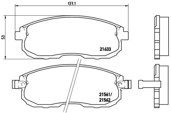 Brembo P 56 021 Bremsbelagsatz, Scheibenbremse For Infiniti Nissan Nissan (Dfac)-image