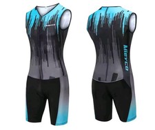 Mens Sleeveless Triathlon Cycling Skin Suit Size XXL Blue Black