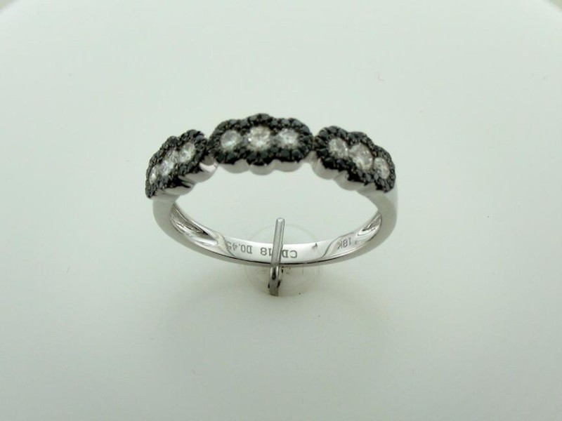 LeVian 5/8 cts Black Diamond Ring in 14K White Gold Sz7.25