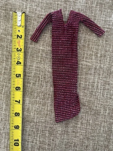 Very Rare Vintage 1980's Superstar Barbie Glitter Striped Dress #1904