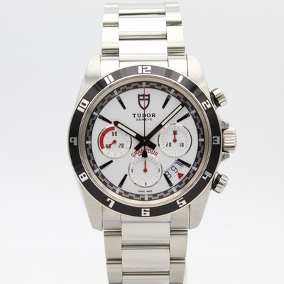 [2795] Tudor Grantour 42mm - 20530N Weiß Box&Papiere 2012 Sehr guter Zustand