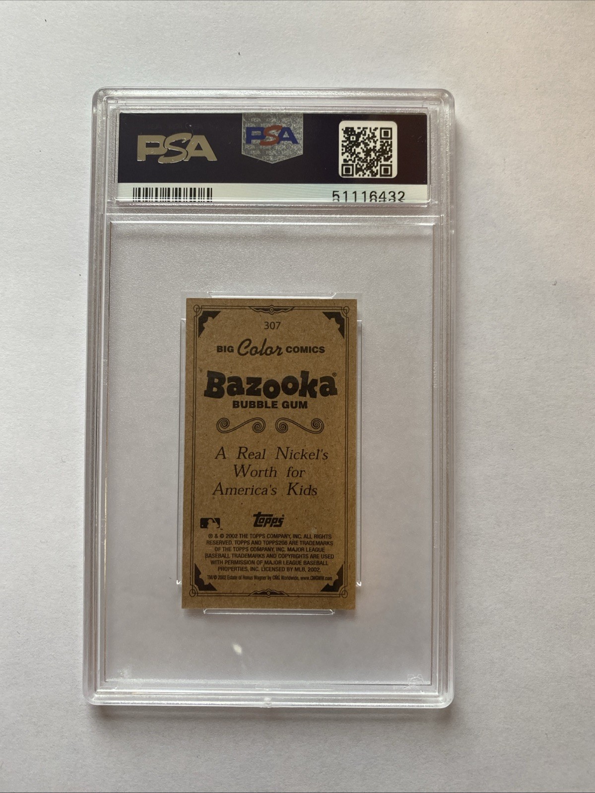 PSA 8 HONUS WAGNER SSP /30 2002 TOPPS 206 MINI BAZOOKA BACK #307 T206 view 4