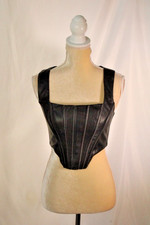 Staud Black Faux Leather Top Size 4
