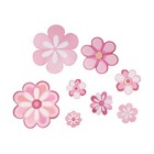 Set of 8 Pink Floral Wall Stickers for Home Decoration and Personalization