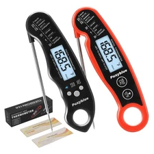 Instant Read Digital Meat Thermometer by puxyblue - 2 Pack Waterproof & Super