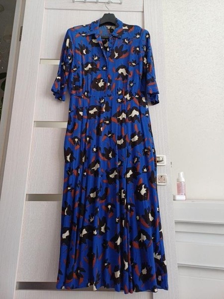 Women Jigsaw Dress Navy Viscose XL