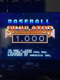 Baseball Simulator 1.000 (Nintendo NES ) - Tested And Working