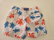 Vilebrequin Swim Trunks White w Red Blue Turtles Size Boys 14