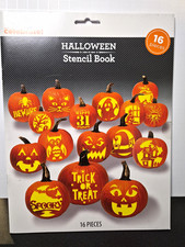 Way to Celebrate Halloween Stencil Book Set, 16 Pieces, 16 Stencils/Plantillas