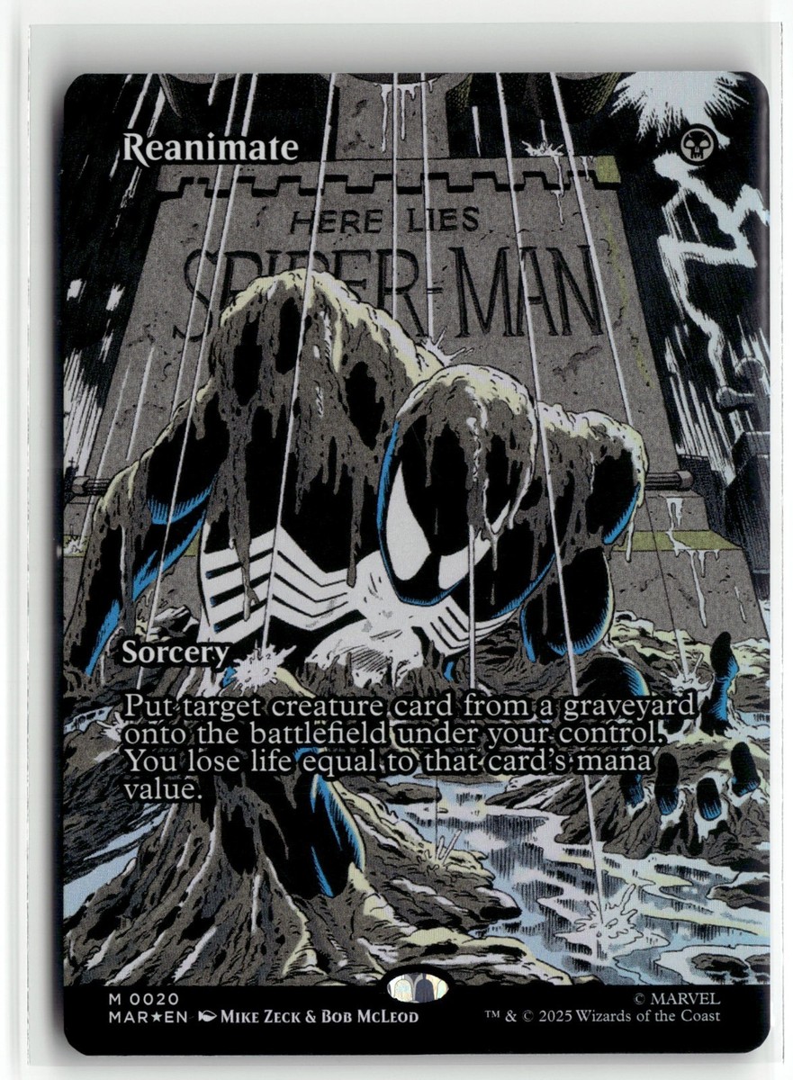 Reanimate 0020 Borderless FOIL Spider Man MTG Magic The Gathering