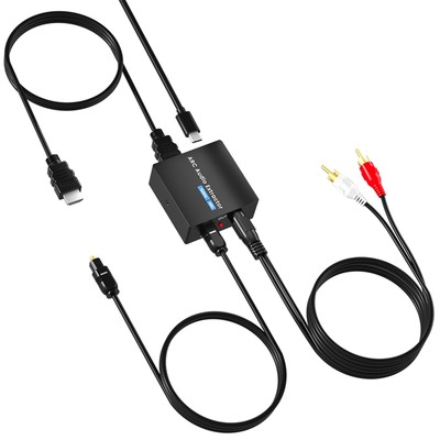 HDMI ARC Audio Extractor 192 KHz ARC Audio Adapter with SPDIF + 3.5mm AUX RCA...