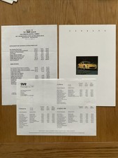 TVR Cerbera UK Colour Sales Brochure And 1997 Price List