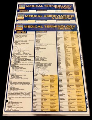 Medical Terminology Laminated Quick Study Academic Guides (4) By Bar Charts