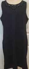 Talbots Black Cutout Bow Design Knee Length A Line Dress Women's 16 NWOT