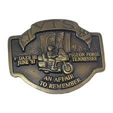 Vintage Motorcycle Belt Buckle 3.4 X 2.7" VTS Venture Touring Society 1987