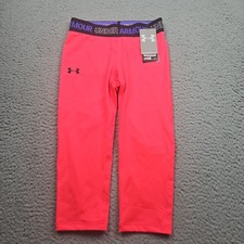 Under Armour Leggings Girls YMD Medium Pink Compression Gym Activewear New