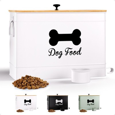 Dog Food Container Airtight 15 lb (50 Cup) Capacity with Metal Scoop - Cute A...