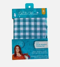 The Pioneer Woman Gingham Small Window Curtain 3 Piece Set