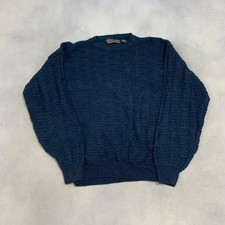 Vintage Knitted Jumper Abstract Patterned Grandad Knit Sweater Men's L
