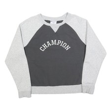 CHAMPION Womens Grey Dark grey Cotton Blend Crew Neck M Sweatshirt Casual