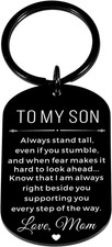 Son Keychain from Mom, Valentines Day Gifts for Teens 16-18 Boys, Gifts for Son