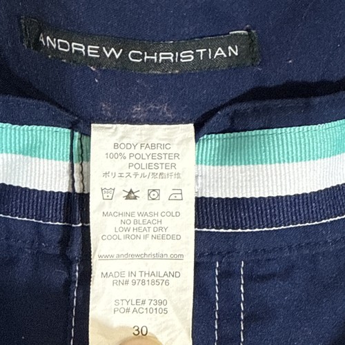 Andrew Christian Pantalones Cortos de Natación Azul Bañador Traje de Baño Para Hombre Talla 30 3.5 Ins - Imagen 6 de 8