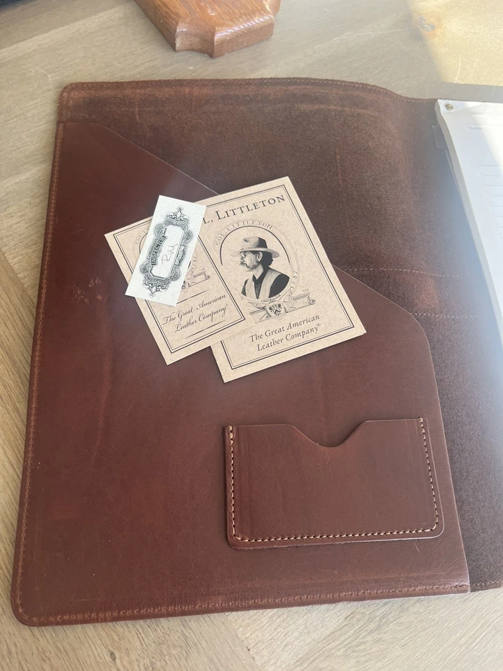 Coronel Littleton - No. Cartera de cuero 18 - cuero de tirón marrón - hecho en EE. UU. Foto 4 de 4