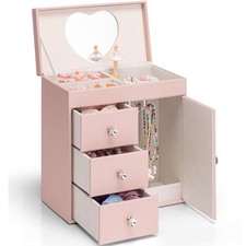 Musical Jewelry Box for Girls, Large Kid Music Box with Ballerina for Birthda...