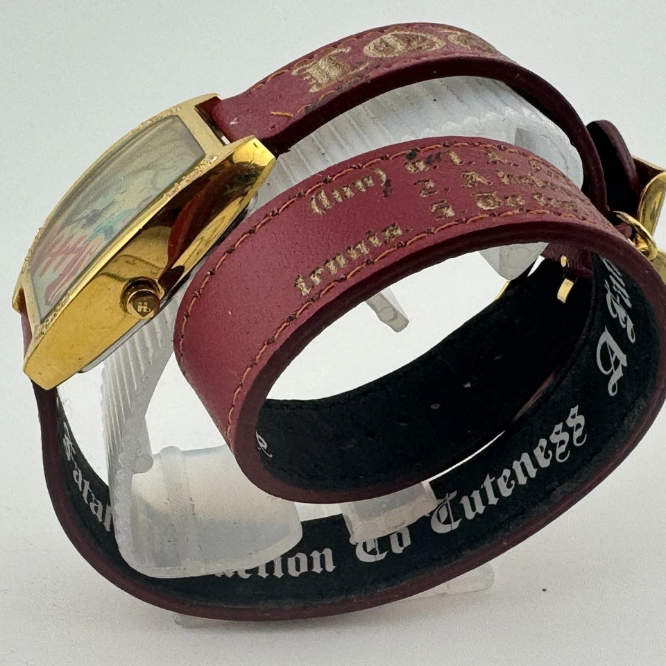 SaraJuku Quartz Watch Women 50m Gold Tone Barrel Diamonds Long Band New Battery - Image 4 of 4