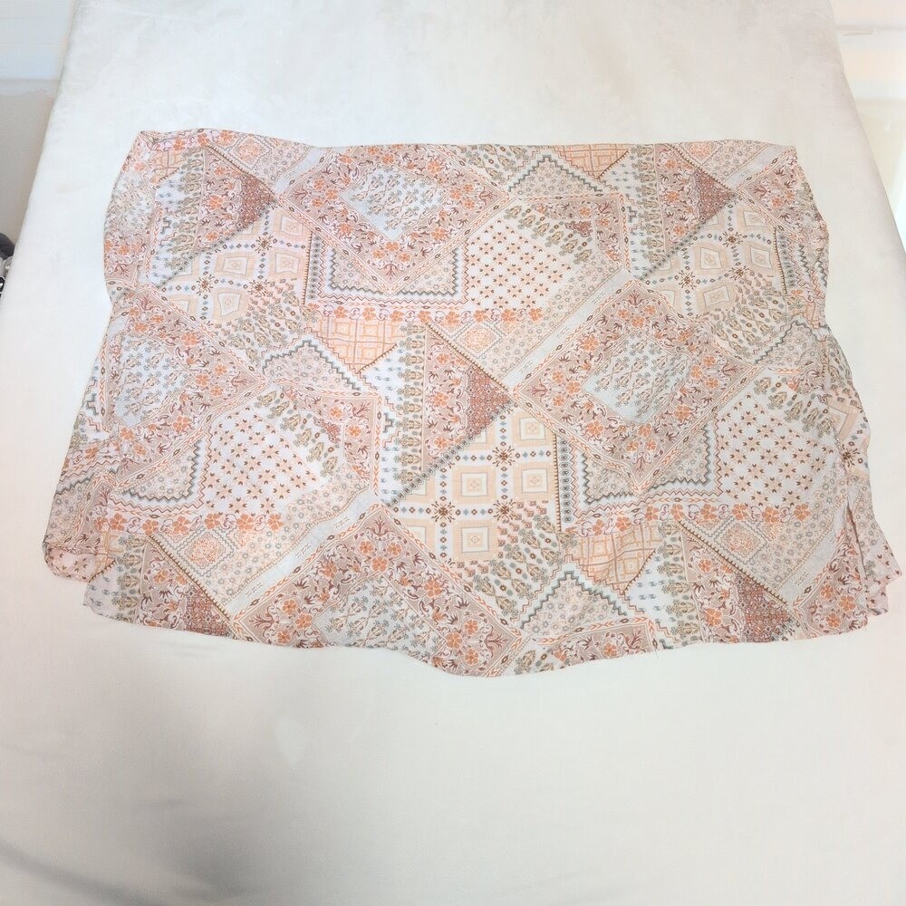 Final Touch Tan Boho Patchwork Tunic Top Size S - image 3