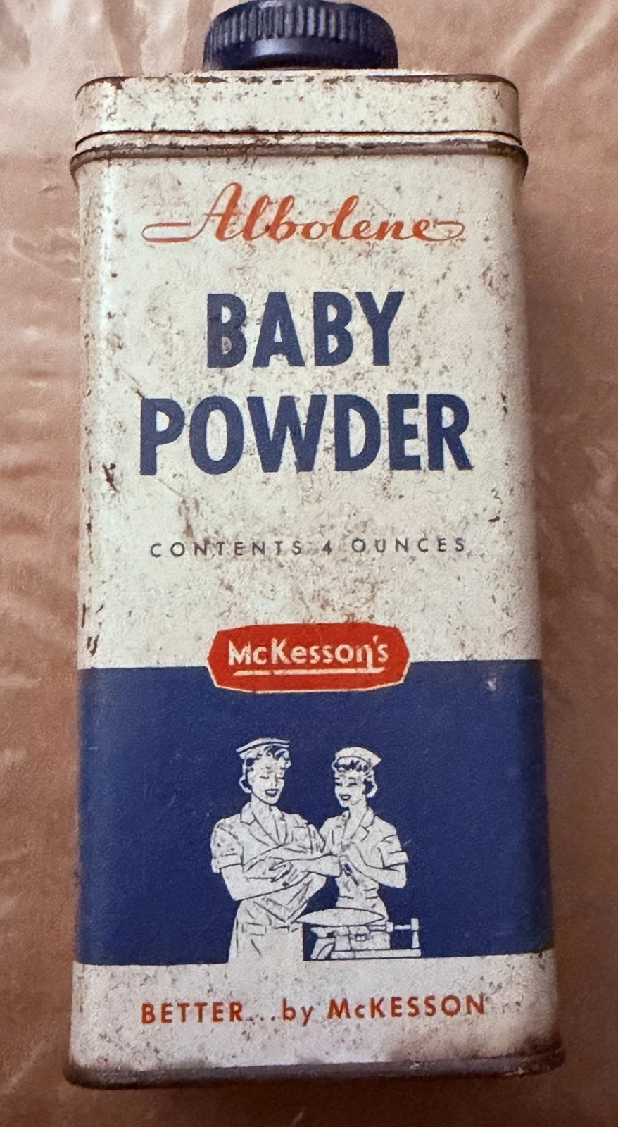 Vintage Abilene MCKESSON’s BABY POWDER Tin Advertisement Can,display Decor