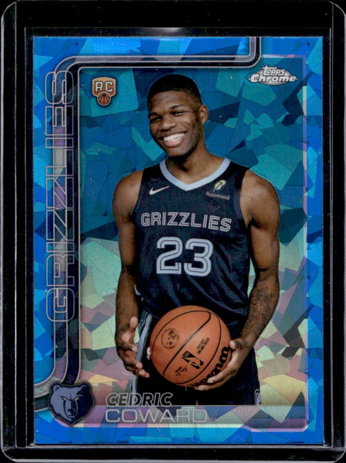 2025-26 Topps Chrome Sapphire Cedric Coward RC Rookie #261 Grizzlies