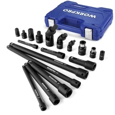 WORKPRO Impact Socket Extension Set 1/4" 3/8" & 1/2" Drive Premium CR-V 18-Piece