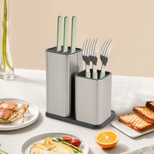 Portacoltelli da cucina 2 in 1 acciaio inox blocco coltelli piano tavolo portacoltelli moderno