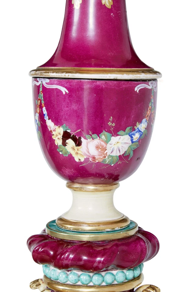 CAMA CON 4 CARTELES DE CAOBA Y PORCELANA DEL SIGLO XIX rara Foto 4 de 4